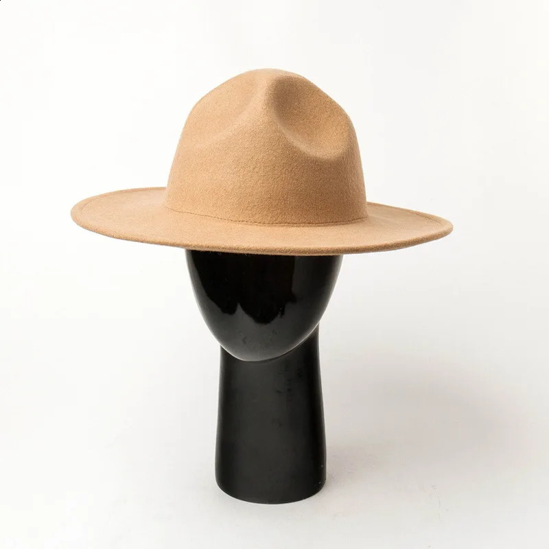 European autumn and winter wool top hat wide border hat hip-hop stage fashion styling wool felt hat 240909
