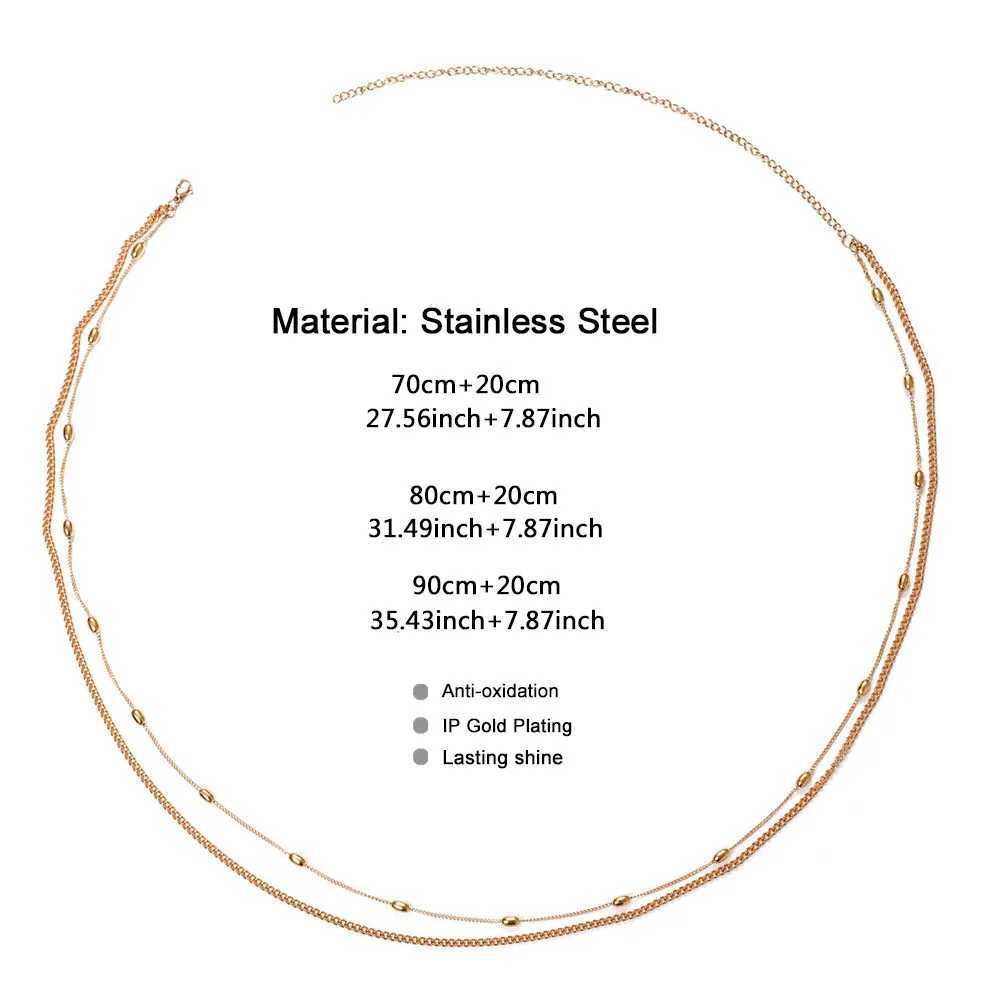MinaMaMa New Fashion Multilayer Stainss Steel Bikini Beach Body Chain Waist Jewelry For Women Girls Fashion Belly Body JewelryXJ250224