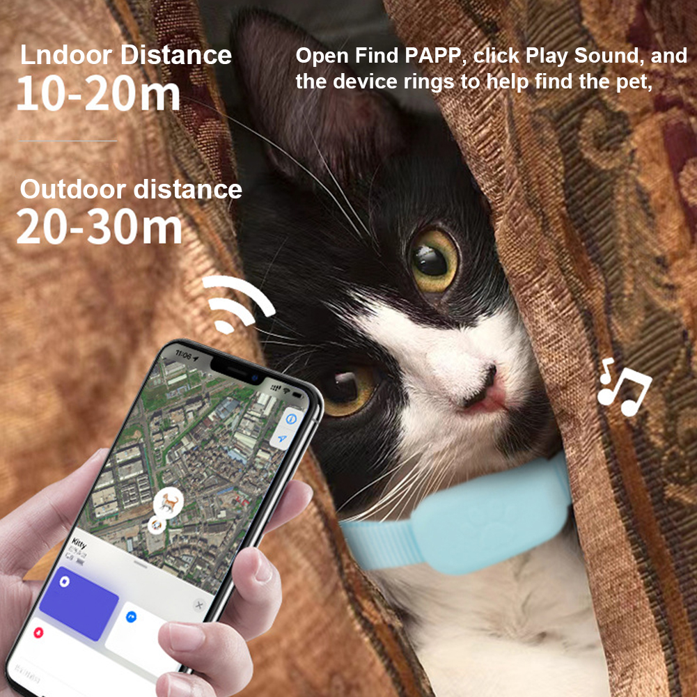 For iOS Mini GPS Tracker Battery Operated Animal Tracking Movement Alert Collar Pet Anti Lost Tracker for Cats Dogs
