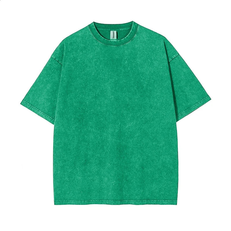Washed t shirt for men Cotton Loose Crew Neck Oversized T-shirt Mens Korean Y2k Casual Vintage Short Sleeve tshirt tee 240911