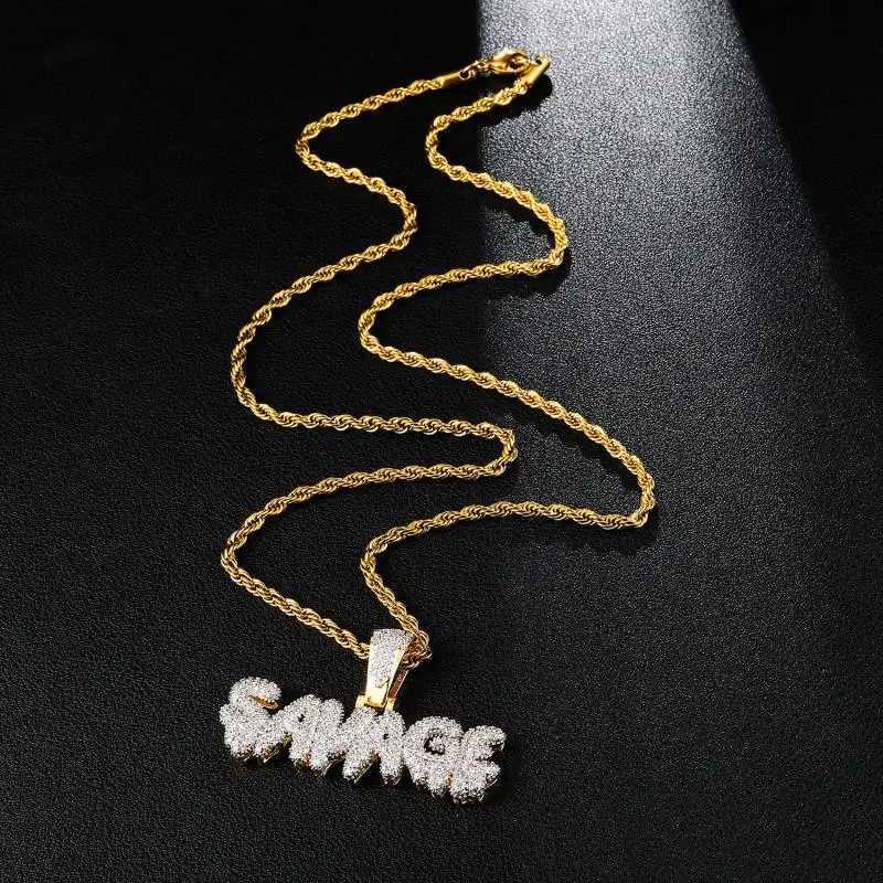 Crystal Alphabet Pendant with 24 Inch Chain for Men Women Sparkling Hip Hop Rock R Jewelry GiftsXJ241227