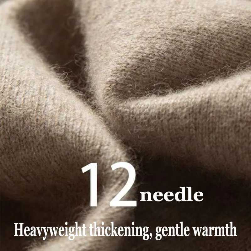 Mens Turtleneck mink cashmere sweater mens 2024 autumn and winter plus size loose knit sweater to keep warm mens skydiving W2411111