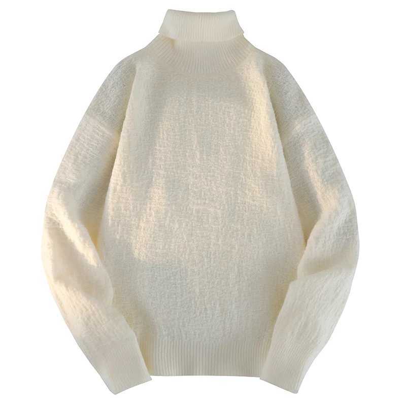 Solid Warm Neck Sweater New Color Pullover Knitted Mens High Casual Turtleneck Sweatwear Woolen Mens Winter Outdoor TopsX2409