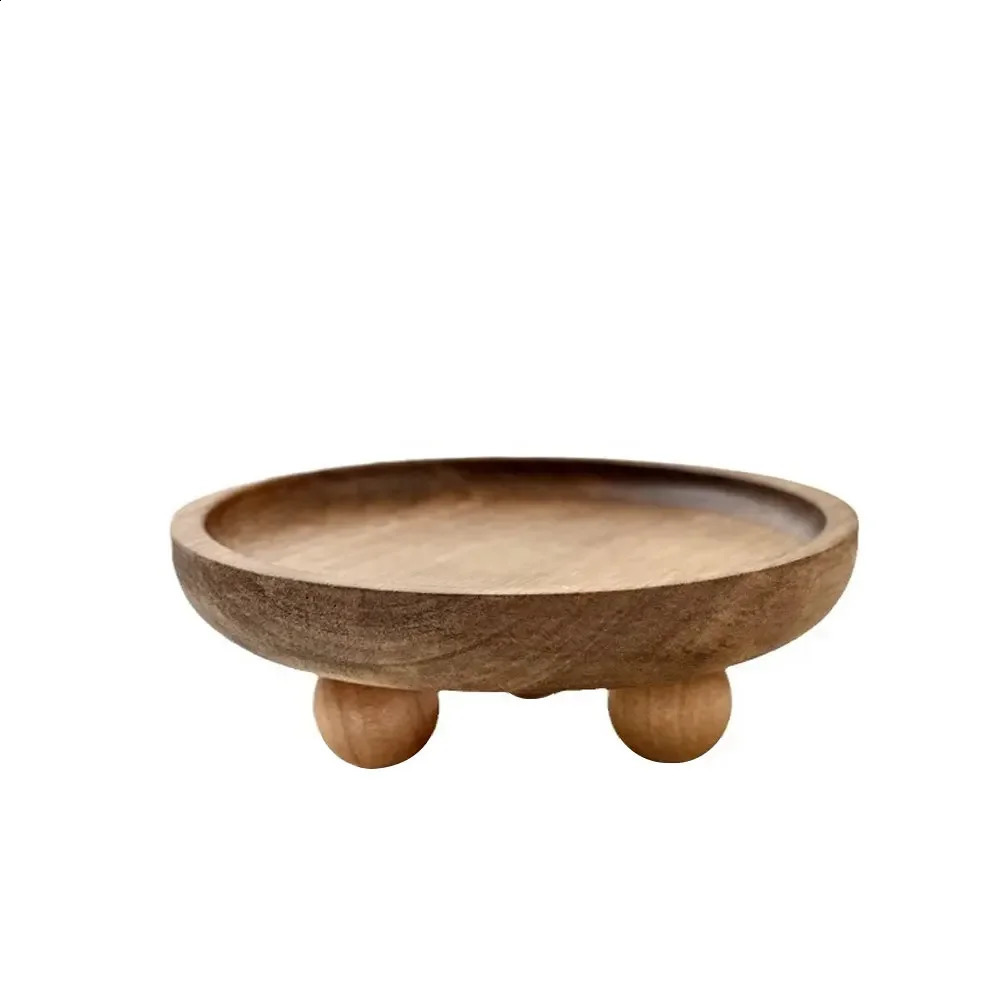 Wooden Round Oval Tray: Creative Aromatherapy Key Storage, Decorative Dessert & Photograpp