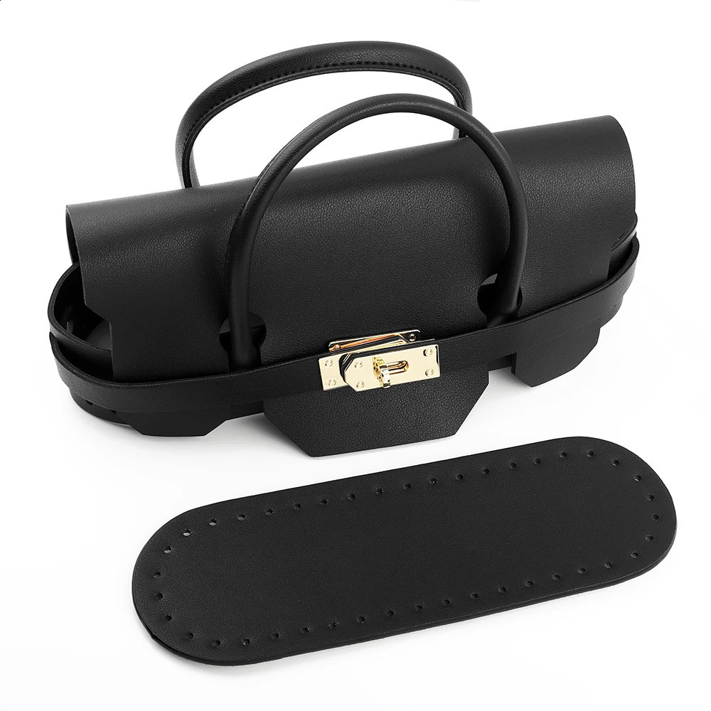 DIY bag set sewn handbag shoulder bag with handmade PU leather messenger bag set with pocket bottom accessories 240907