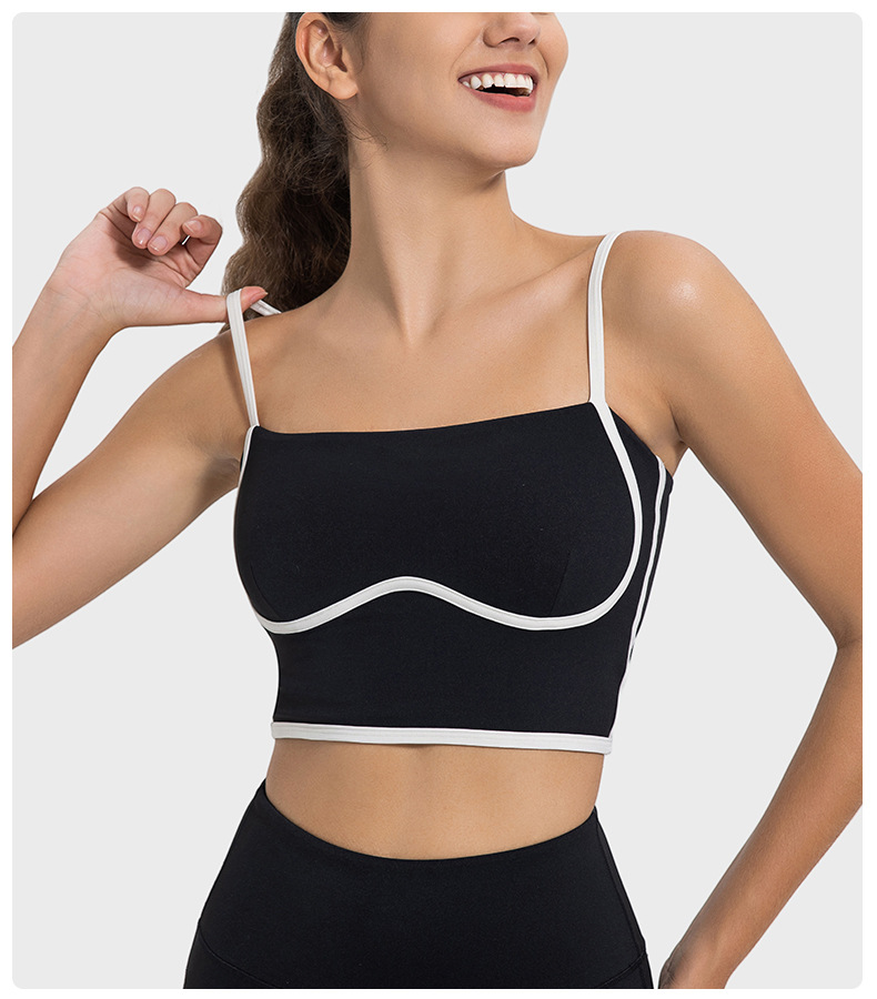 Women Bra Yoga Sport High Impact Fiess Seamless Top New Color Blocked Adjustable Sports Vest