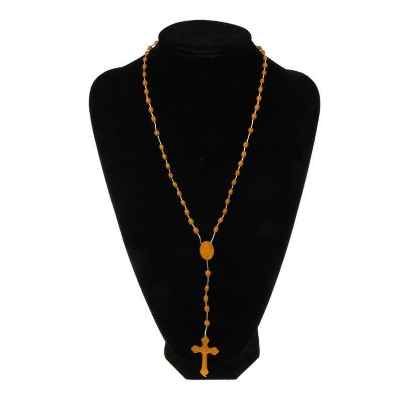8 Colors Lovely Rosary Beads Necklace Plastic Noctilucent Necklace Church PrayerX240910