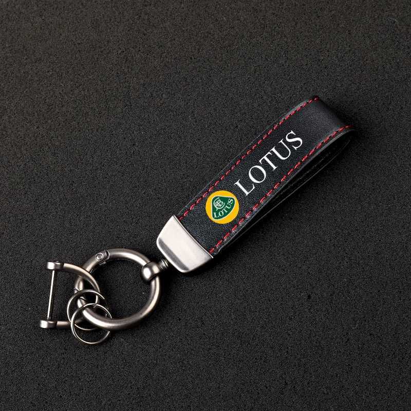 High quality leather ultra transparent printed metal keychain for LOTUS accessories W240911