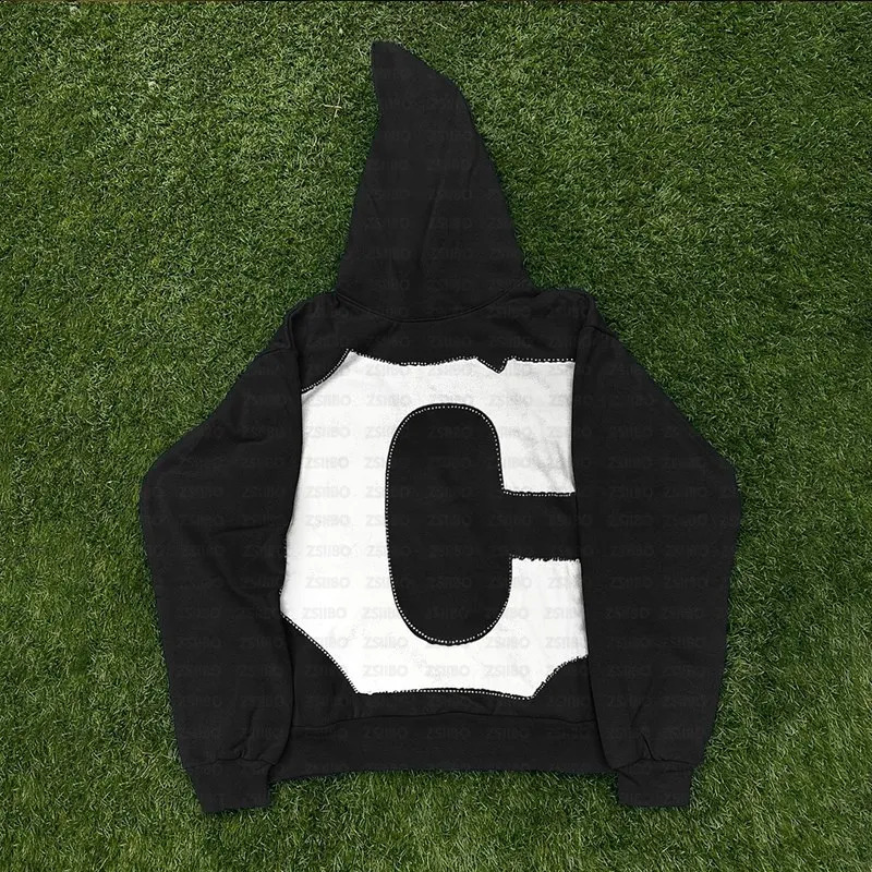 Harajuku Oversized Diamond Letters Print Streetwear Hoodie Vintage Streetwear Tops Sweatshirt Goth Hoodies Women Men Y2k Clothes 240910