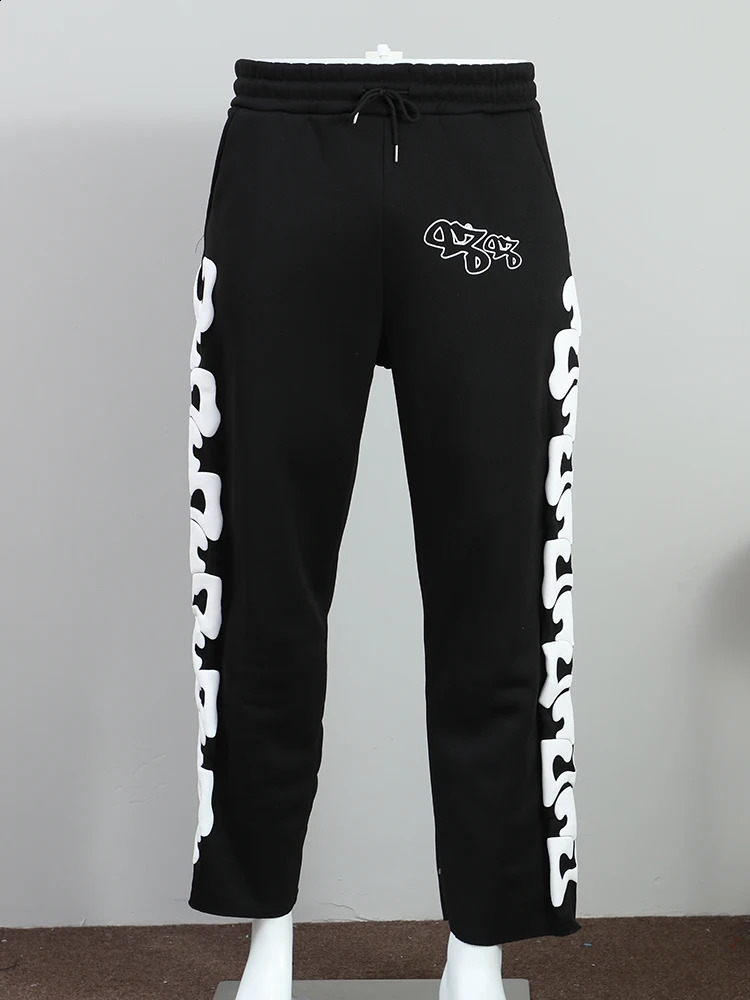 Y2k Street Printed Flared Pants Mens Harajuku Casual Loose Wide Leg Joggers Hip Hop 2024 Straight Trouseres Sweatpants 240910