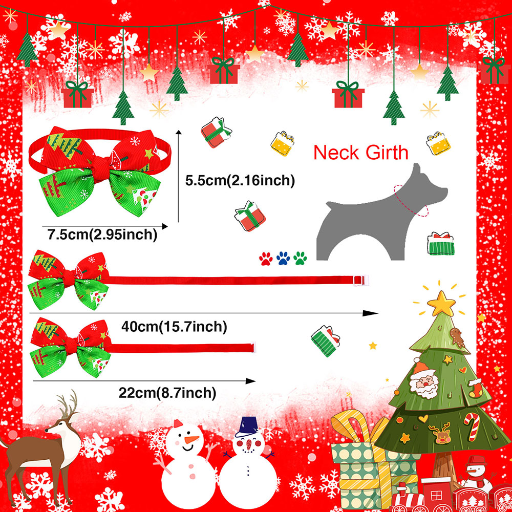 50/100PS Dog Christmas Bow Tie Dogs Pets Christmas Accessories Samll Dog Cat Puppy Bowties Dog accessories for small dogs luxury