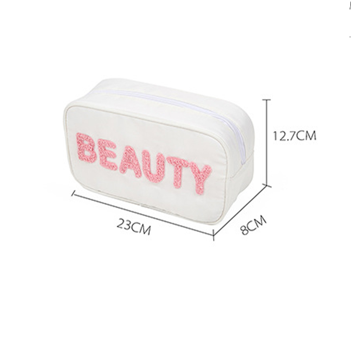 Makeup Bag Women's Heart Makeup Bag Large Capacity Skincare Storage Bag with Printed Embroidered Logo Travel Portable Toilet Bag
