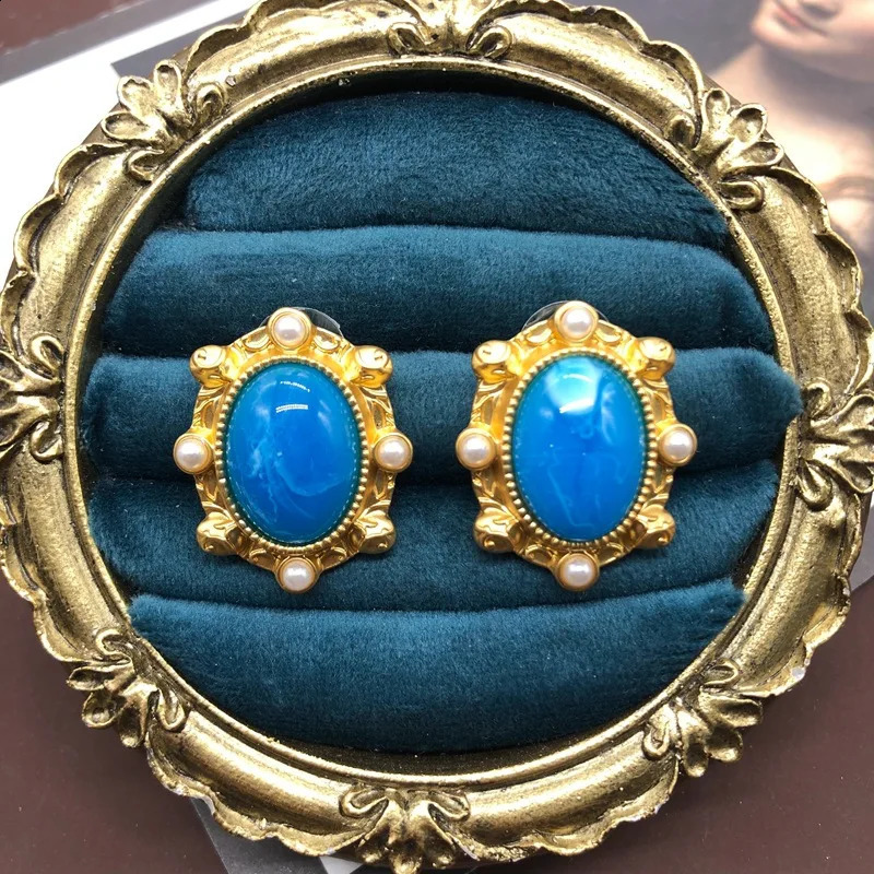 Draweye Blue Necklace Womens Geometric Medieval Style Fashion Necklace Para Mujer Hyperbole Elegant Party Jewelry 240910