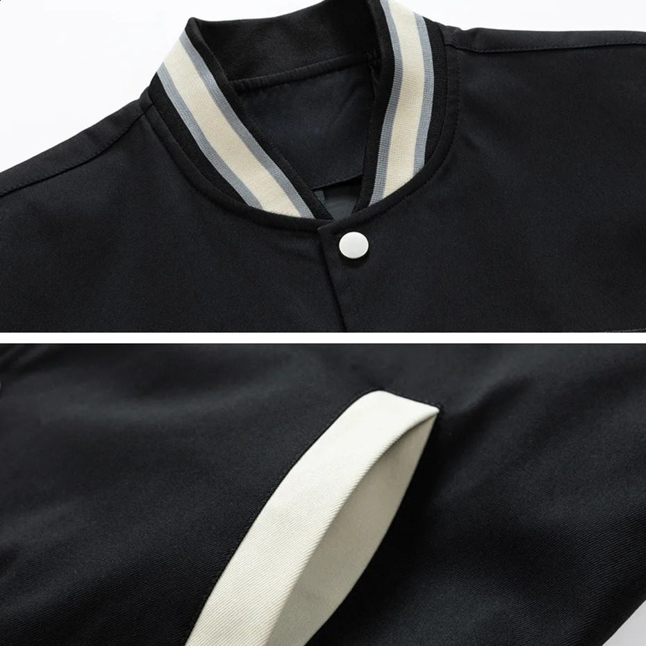 Black baseball jacket mens plus 10XL bomber jacket Coats fashion casual patch work jacket mens plus 10XL jacket 240909