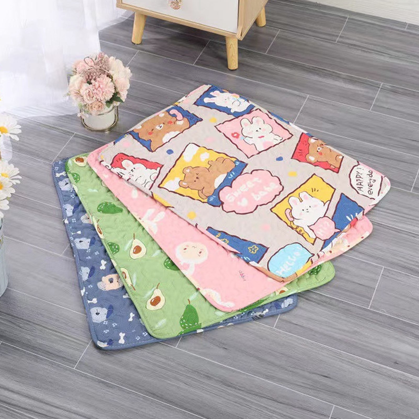 Pet Sleeping Mat Soft Cotton Super Absorbent Warm Comfortable Pet Bed Mat For Spring Autumn Dog