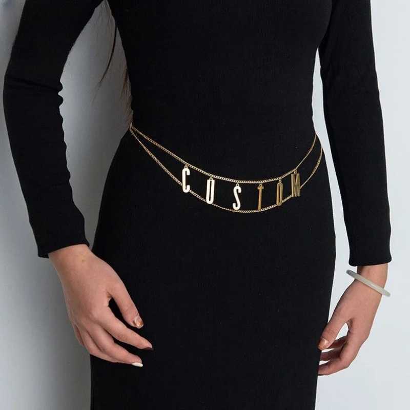 Custom Name Dress Belly Chain Personalized Letter Number Sign Sentence Party Waist Chain Bridesmaid Wedding GiftsX240910