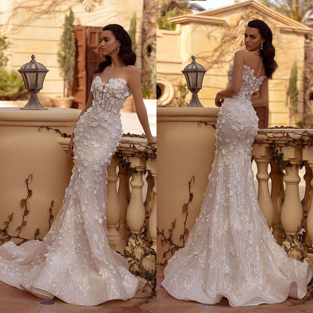 Dresses Romantic Mermaid Sweetheart Appliques Wers Lace Or Length Princess Bride Wedding Dress Custom Made