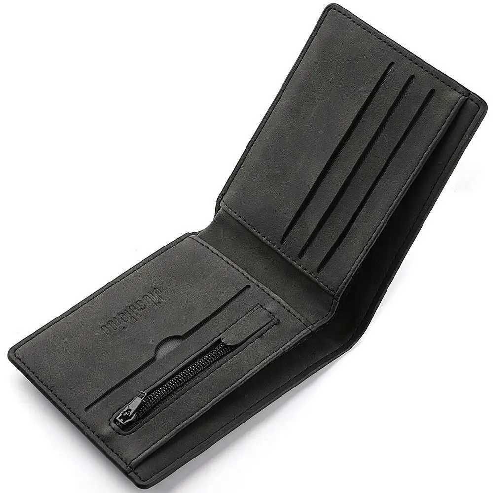 Multi card slot machine mens wallet fashionable folding large capacity coin wallet PU leather short wallet Z250411