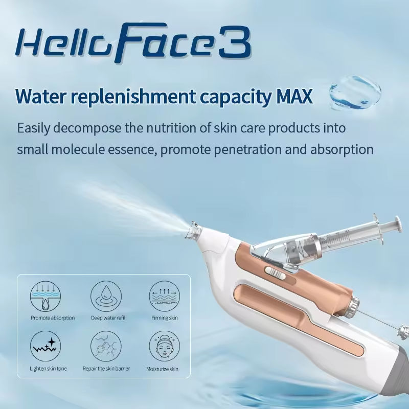 Hello Face 3 High Pressure No Invasive Skin Whitening Moisture Mesotherapy Wrinkle Remover Skin Tightening Machine