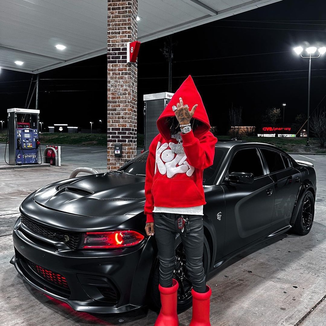 Men's Hoodies Foam Printed Letter European Gothic Dark Top Printed Loose Hooded Sweatshirt