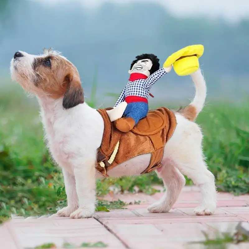 Dog Horse Costume Cowboy Pet Costume For Funny Halloween Creative Dog Cat Costume Clothes Fits Puppy Medium Dog KittenXJ240906