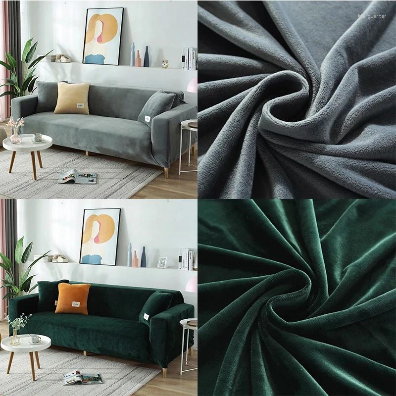 Chair Covers Soft Veet Plush Sofa Cover For Living Room 1/2/3/4 Seater Warm Elastic Couch Home L Shape Sectional Slipcovers