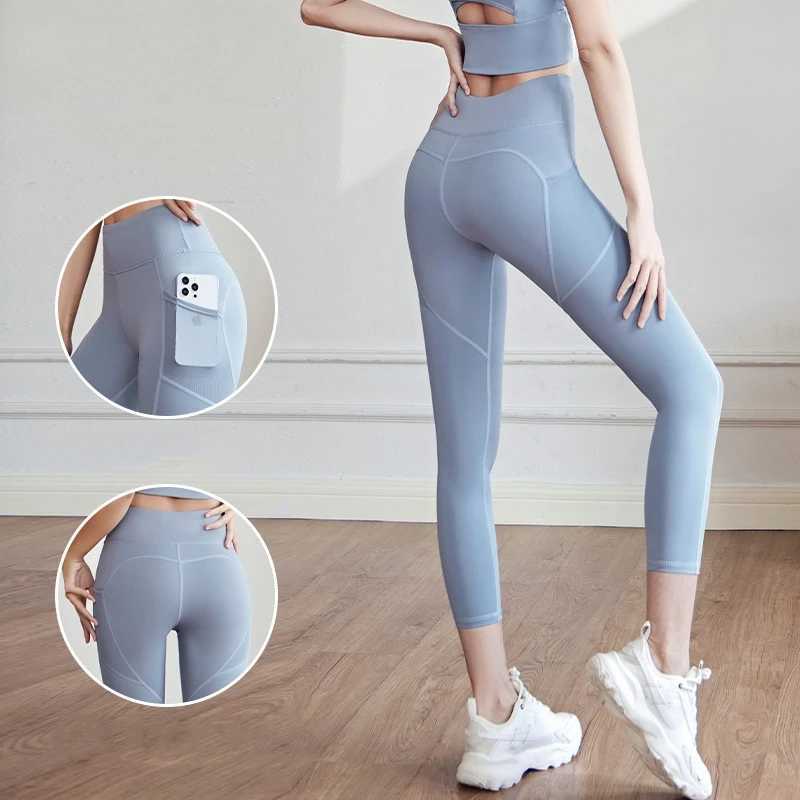 Yoga Pants Womens Seamless Yoga Pants Gym Fitness Leggings Female Sport High Waist Mesh Pocket Running Sports Leggings Workout Sportswear M240910