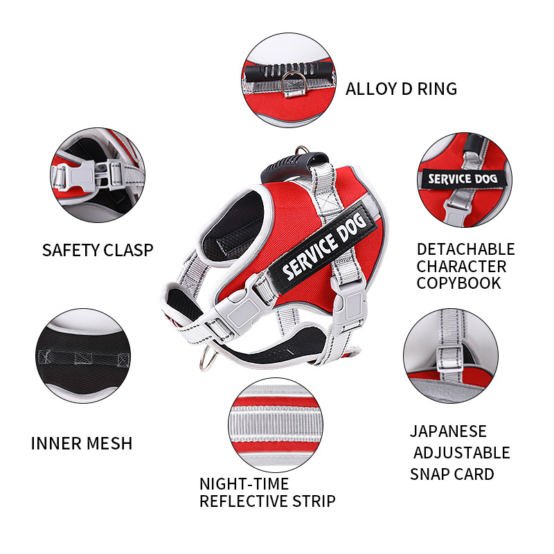 Dog Harness No Pull,Dog Vest Harness with Handle & Molle, Easy Control Dog Harness for Large Dogs Training,Adjustable Reflective