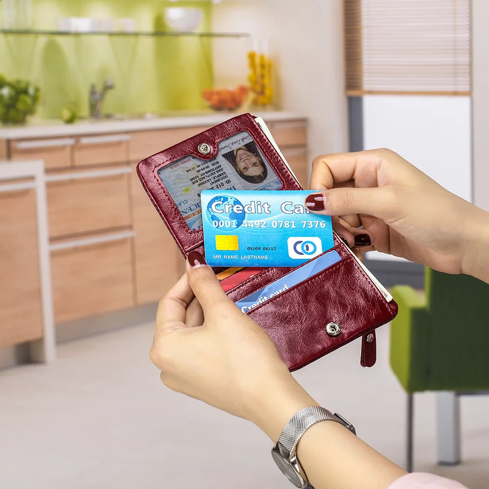 Cowhide Leather Short Wallet Mens Small Ultra This coin is ned for female cardholders to purchase vintage vertical wallets 240910