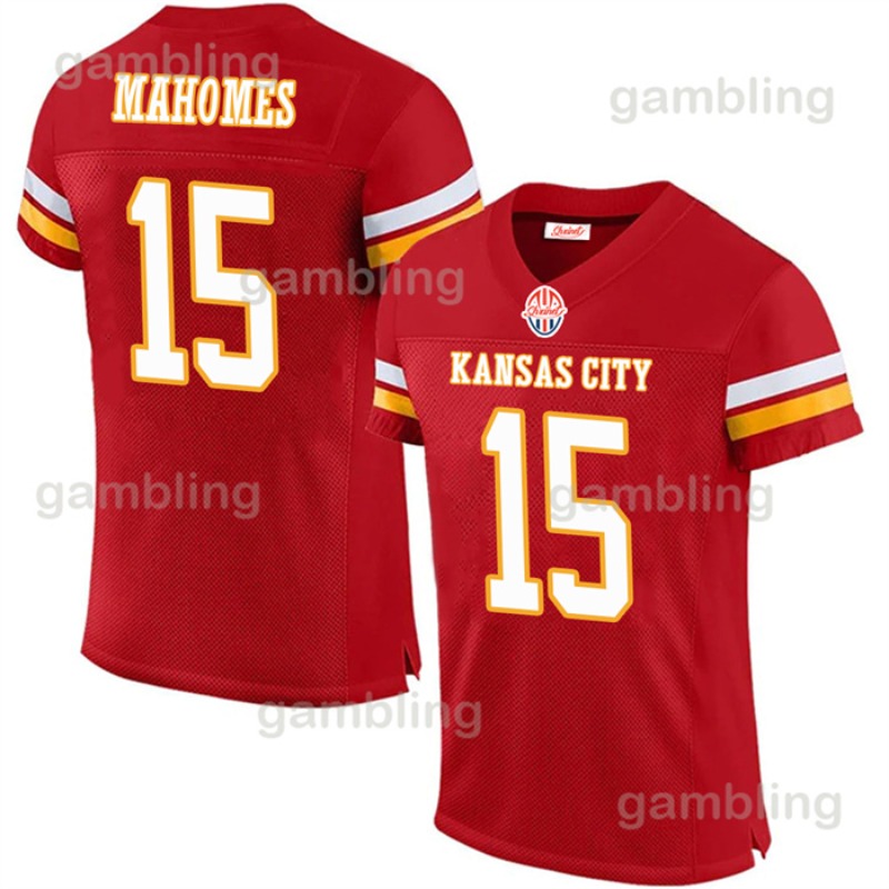 Mens/Youth Custom Football Jerseys Mahomes Kelce Noah Gray 52 25 Clyde 8 Justyn 56 George 35 Christian 16 Len 88 Tony Embroidery Name and Number