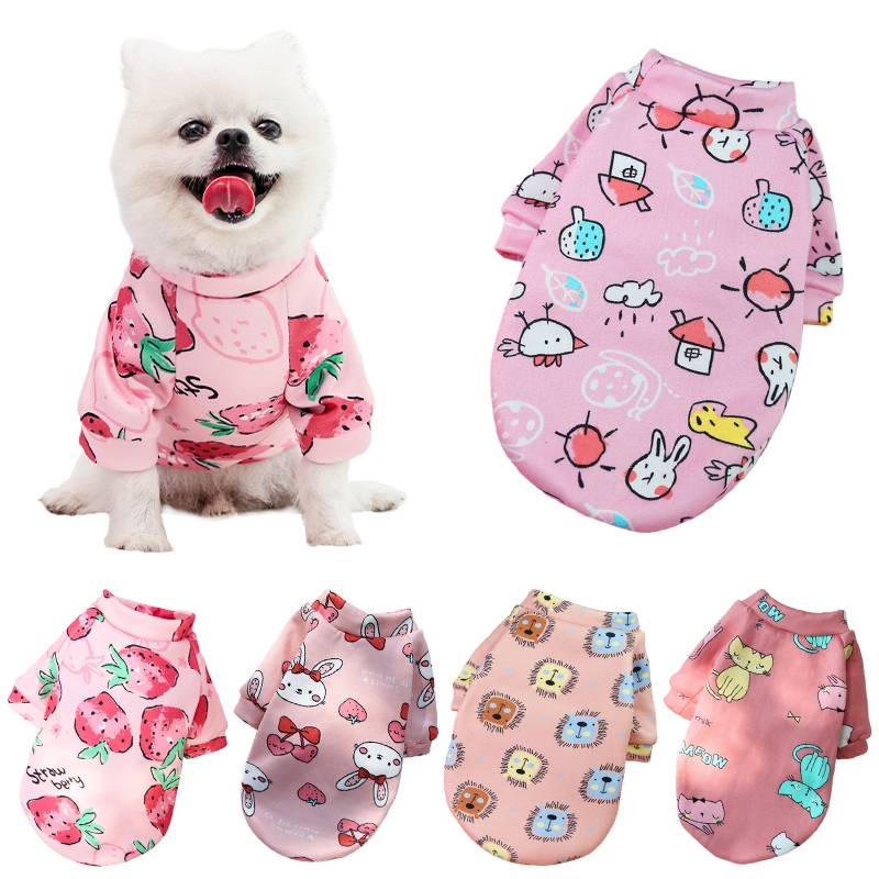Autumn Winter Pet Dog Clothes Cartoon Dog Vest Soft Dog Vest Dogs French Bulldog Coat Sweatshirt Puppy Cats Coat Yorkie Clothing
