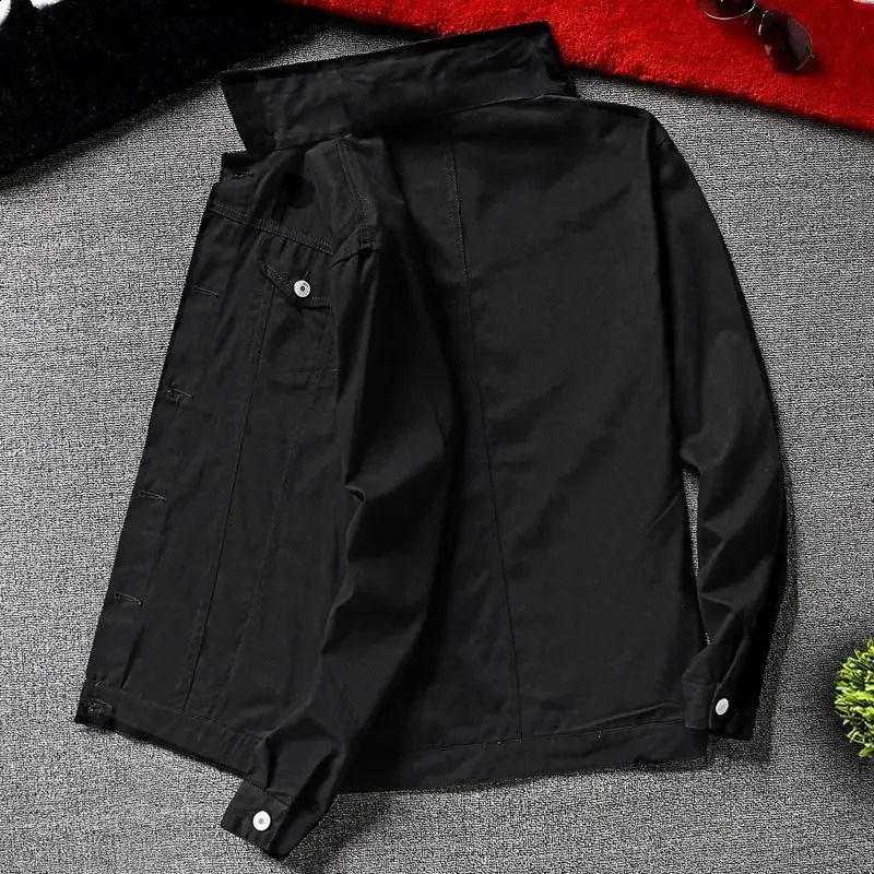 Mens Jean Coats Punk printed with a red mens denim jacket slim fit fast delivery G Korean clothing mens clothing lowest price 240906