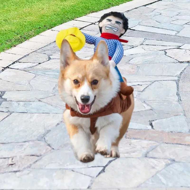 Dog Horse Costume Cowboy Pet Costume For Funny Halloween Creative Dog Cat Costume Clothes Fits Puppy Medium Dog KittenXJ240906