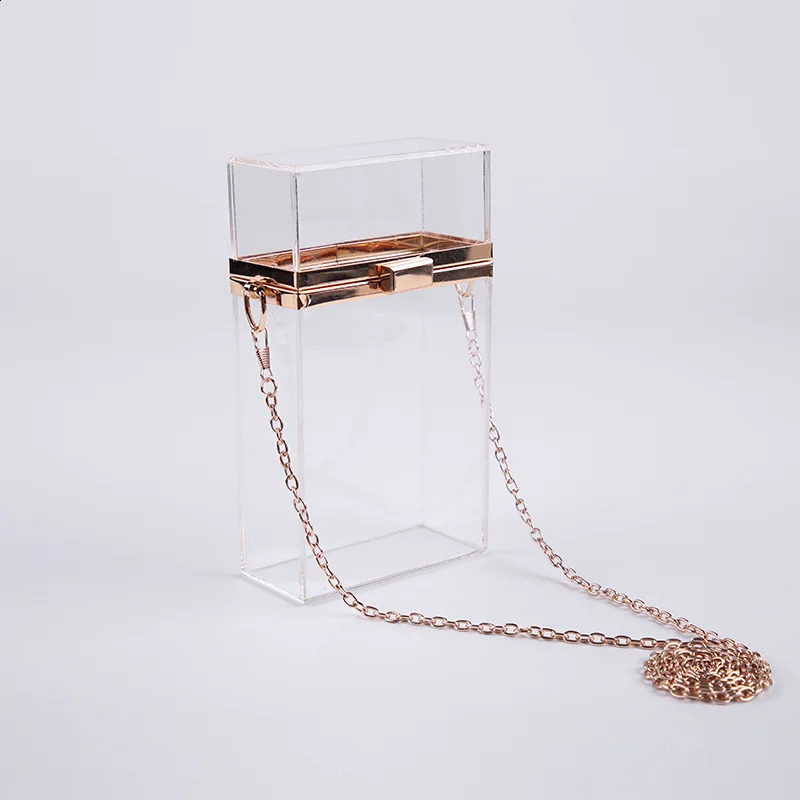 Acrylic Transparent Box Chain Crossbody Evening party Clutch Clear Bags For Women Ladies New Small Purses and Handbags sac 240906