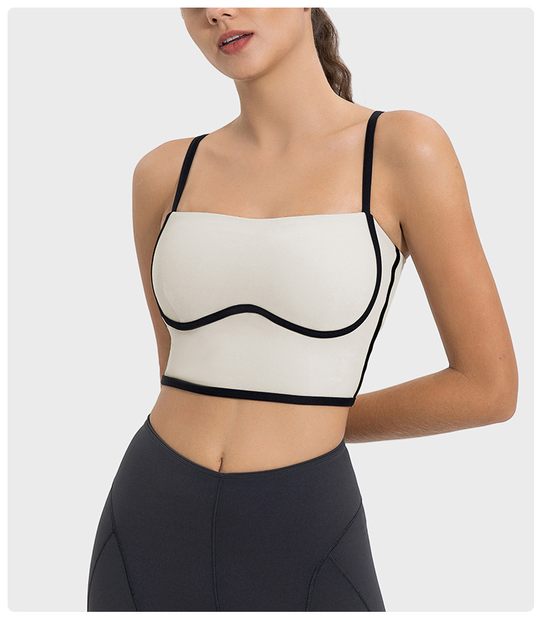 Women Bra Yoga Sport High Impact Fiess Seamless Top New Color Blocked Adjustable Sports Vest