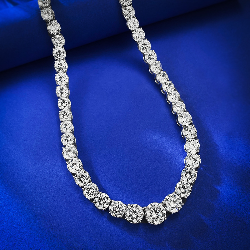 2024 Hip Hop White Moissanite Diamond Luxury Jewelry Real 100% 925 Sterling Silver Tennis Pendant Full Gemstones Gorgeous Party Women Wedding Bride Ne