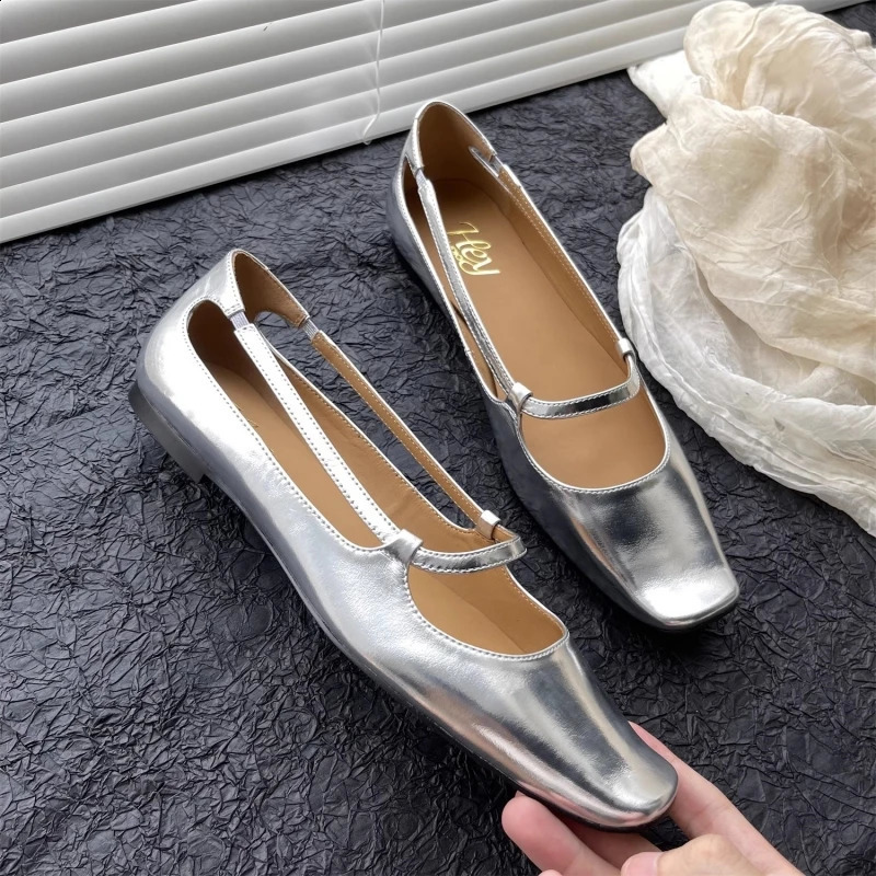 Retro Flat Simplicity Mary Jane Women Trends Brown Black Sier Mom Shoes Comfort Flats Office commuting 240904