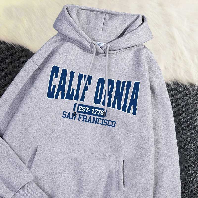 Autumn Winter Womens Hoodies California Est 1776 San Francisco Printed Sweatshirt Warm Face Comfortable Pullover Casual Tops XJ250717