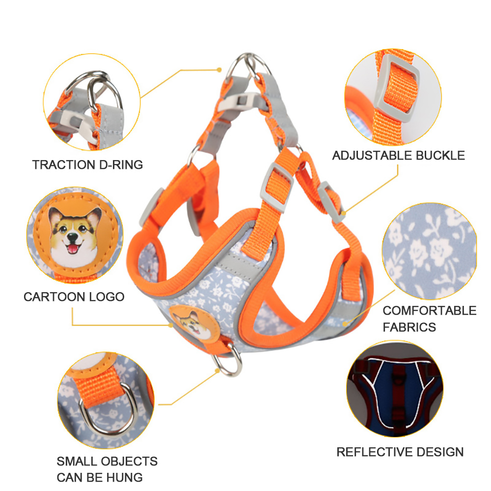 Dog Harness and Leash Set,Adjustable Reflective No Pull Dog Vest Harness Set for Puppy Medium large Dog and cat walking training