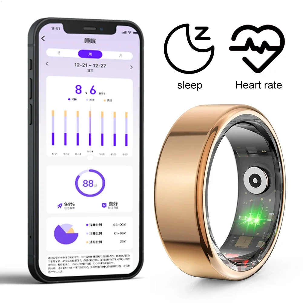 Smart Ring Smart R02 Health Monitoring IP68 Waterproof Multi sport Mode Bluetooth Sleep Tracker Finger Ring for Men 240911