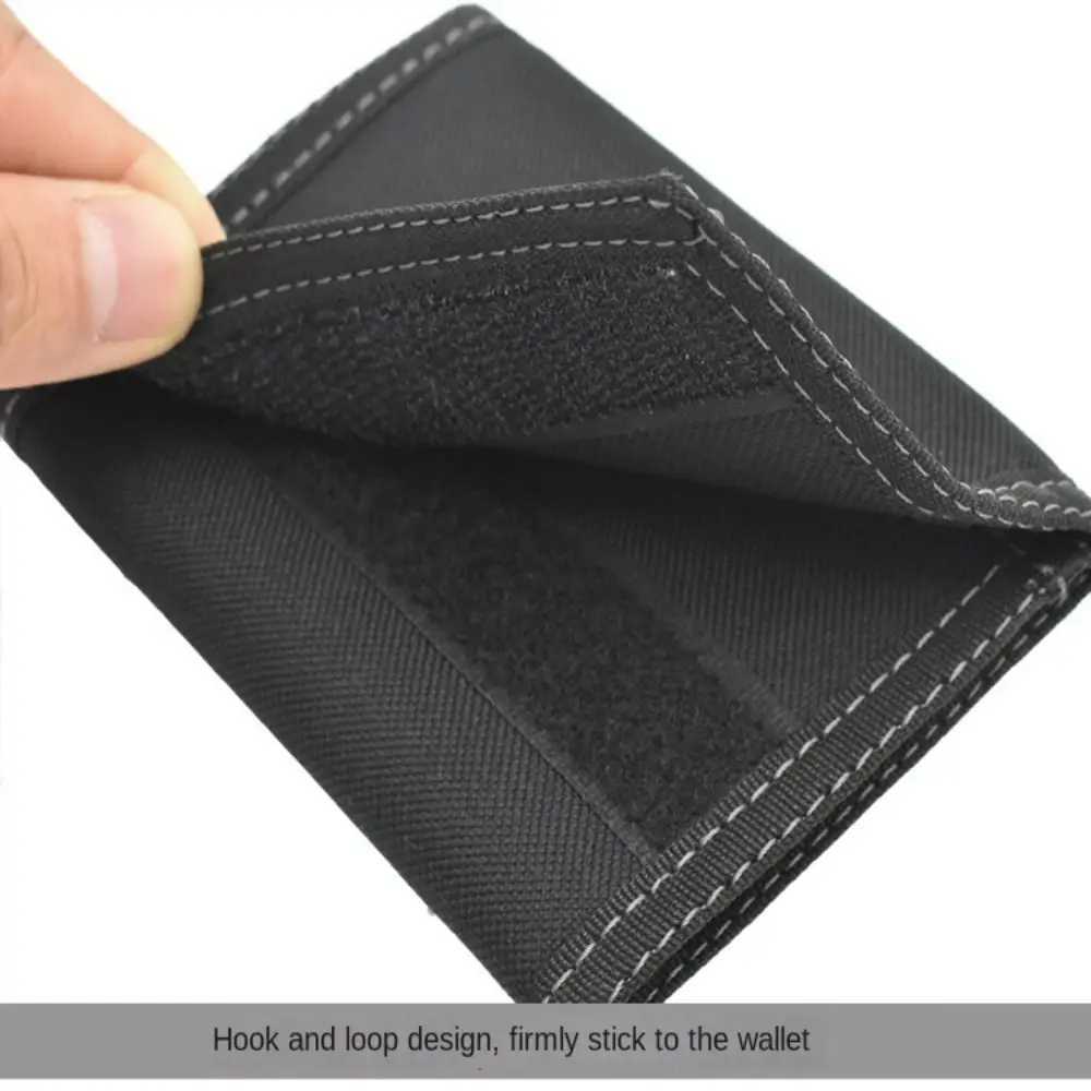 Touch fastener mens short wallet fashionable and casual multi position 3-fold wallet durable black mens coin pocket daily use Z250411