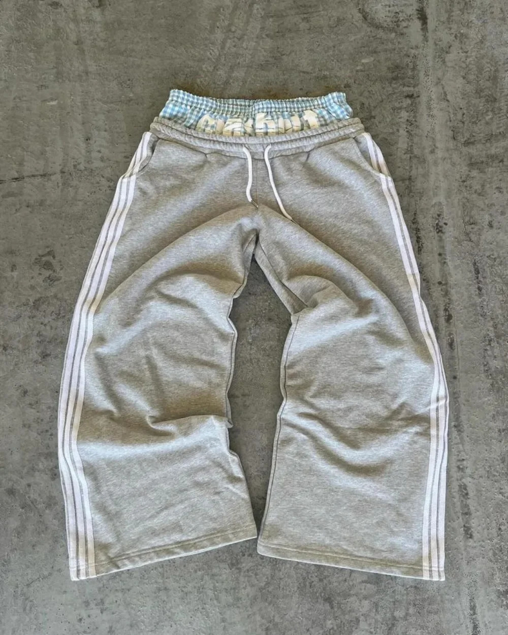 2024 Y2K retro fashion simple striped casual pants for men and women Harajuku straight high waist loose hip hop sweatpants 240911