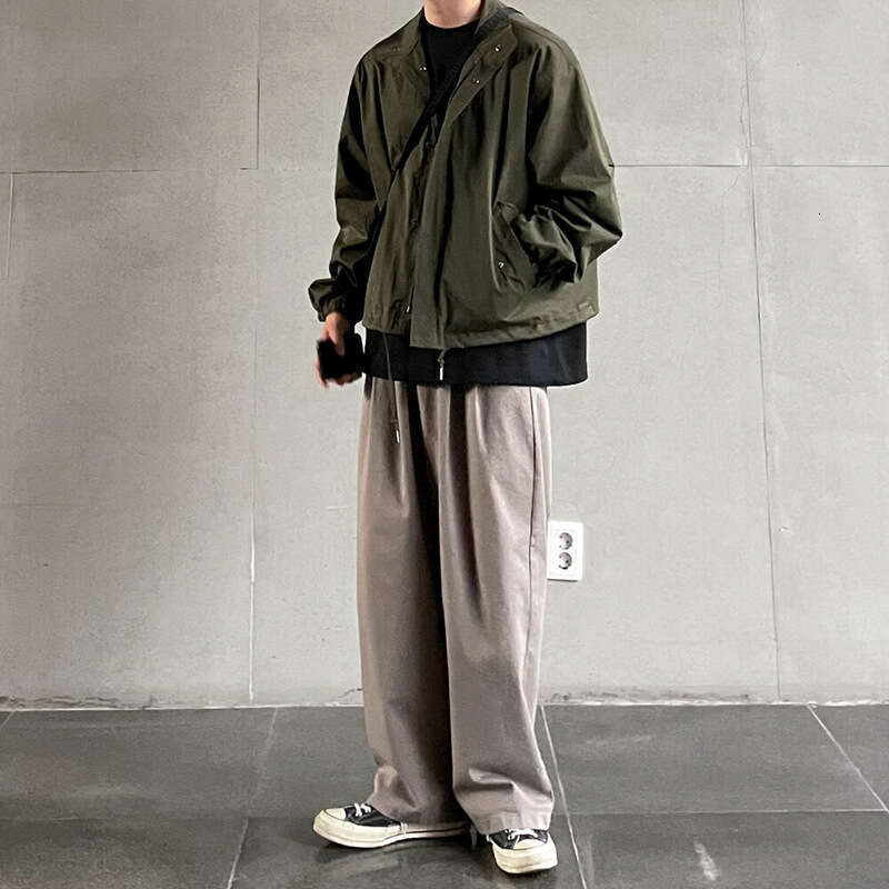 MYQ Men's Collar Spring and Autumn Korean Edition Loose Thin Top Clothes Versatile Stormtrooper Work Jacket