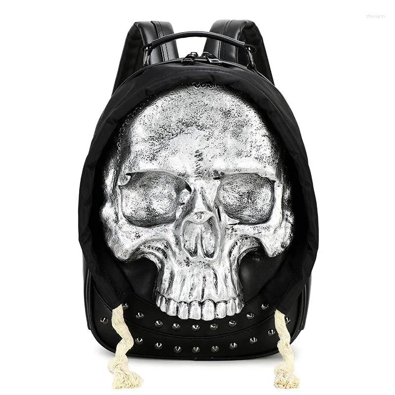Backpack 3D Skull Halloween Full Face Protection Riveted Mask Waterproof Computer Unisex Personalized Bag 15dc 4