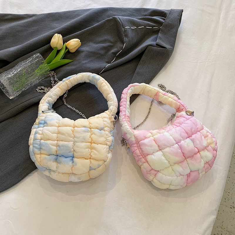New Women s Designer Fashion Mini Handbag Light Luxury Soft Handbag Multi Functional One Shoulder Underarm Bag Large Capacity Tie Dyeing Wallet Storag