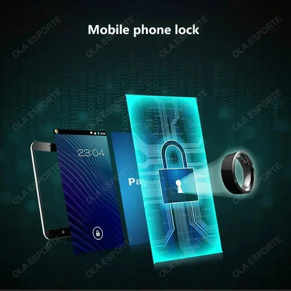Fashionable NFC Control Smart Ring Electronic Bluetooth Ring Solar Ring IC Rewritable Analog Access Card Tag Key Ip68 Waterproof 240911