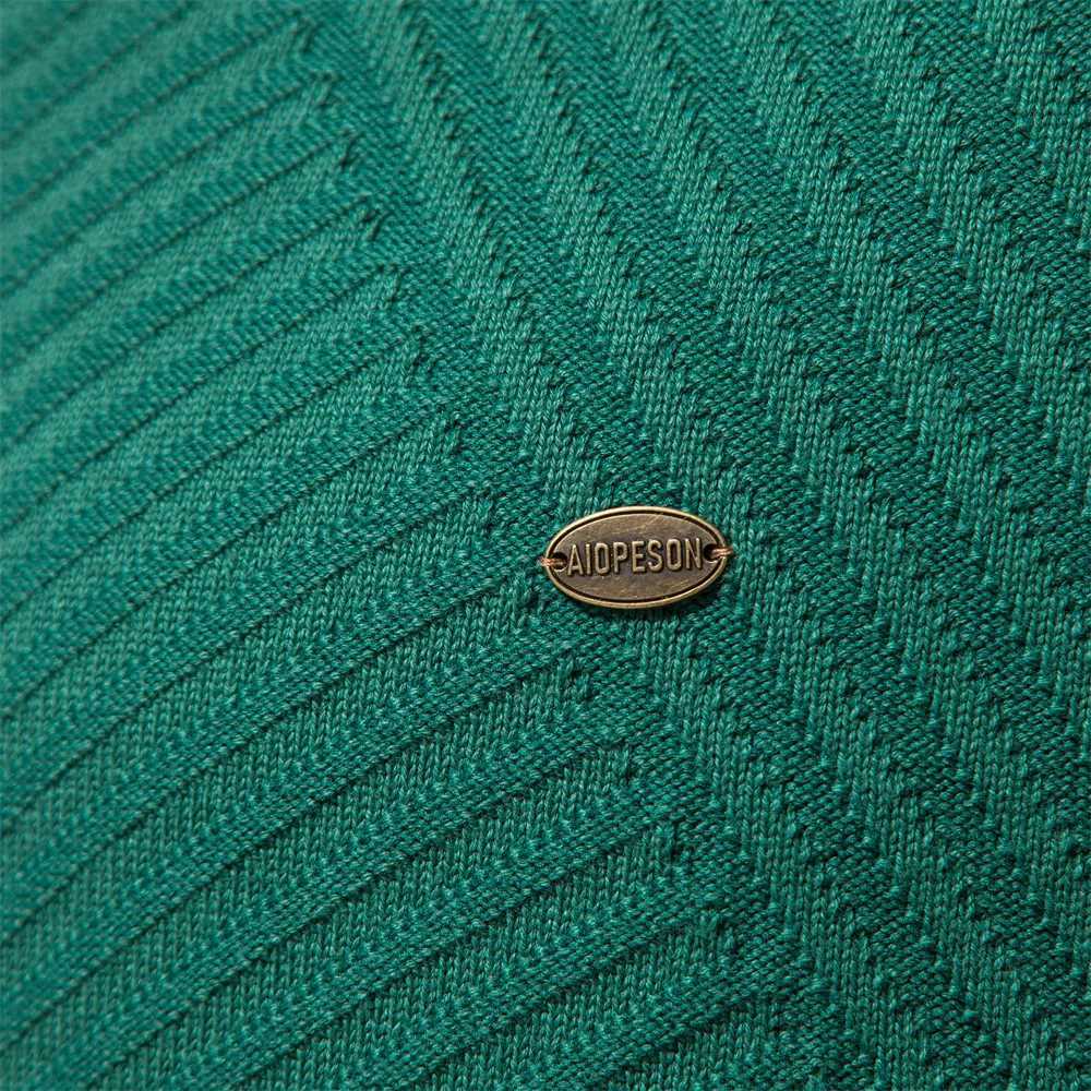 Pullover AIOPESON Solid Color Cotton Mens Sweater Striped O-Neck Knitted for Men Casual High Quality New Winter Sweater MenX2409
