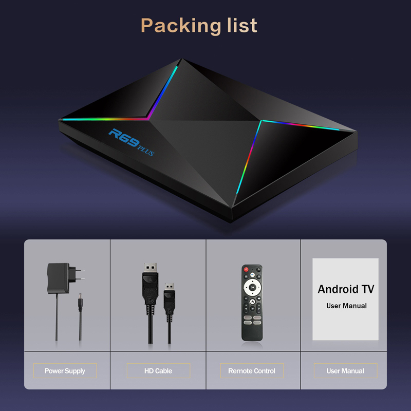 R69 PLUS Smart Android 14.0 Tv Box 4GB 32GB Allwinner H728 Octa Core 2.4G/5G Wifi BT5.0 Media Player Set Top Box