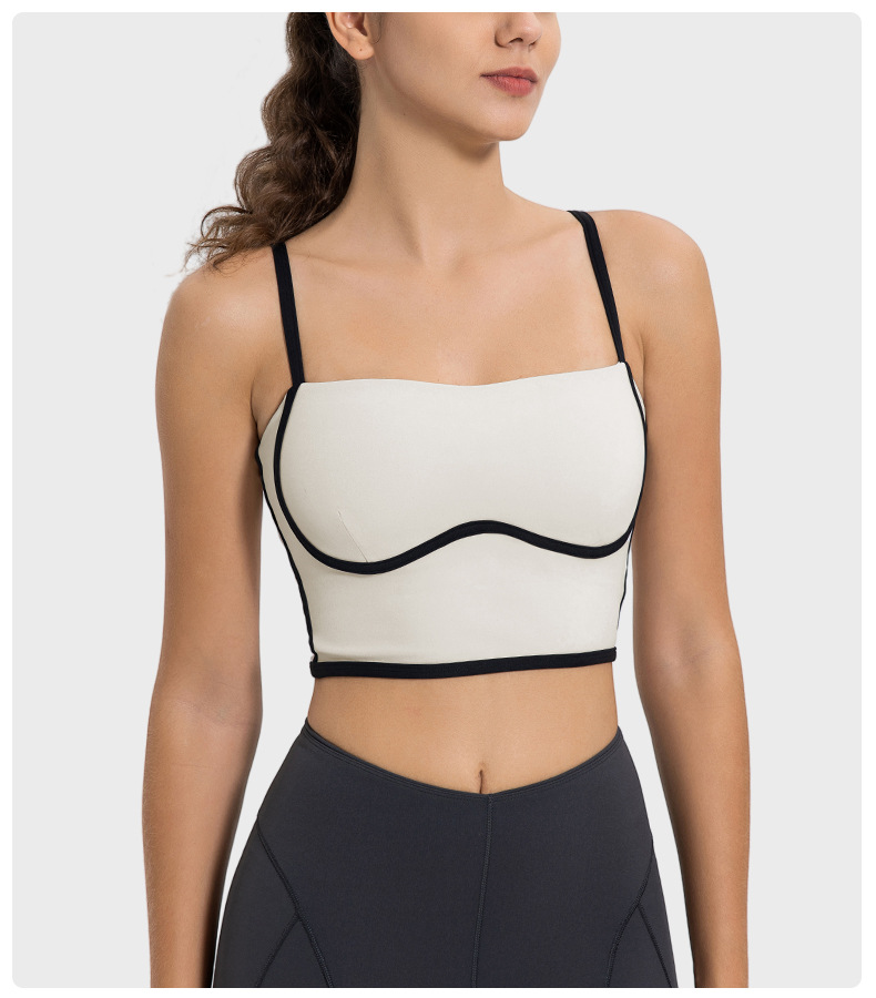 Women Bra Yoga Sport High Impact Fiess Seamless Top New Color Blocked Adjustable Sports Vest