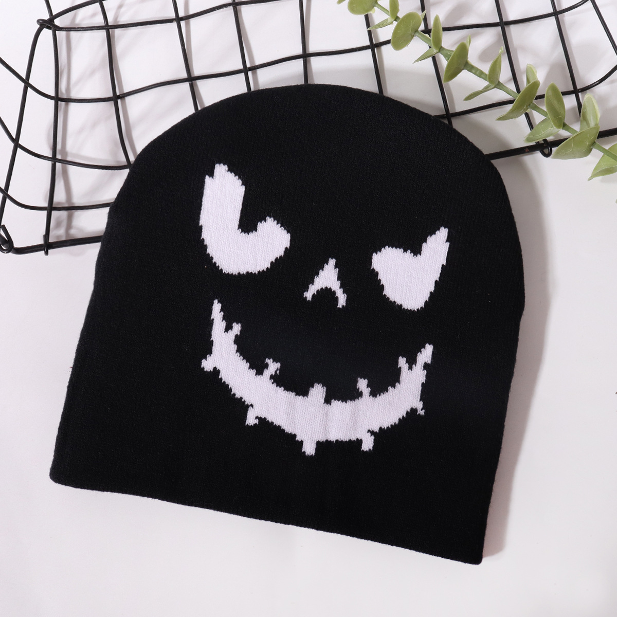 Halloween Pumpkin Knit Cap Spiderweb European & American Hat Y2K Trendy hip hop gothic Beanie for Men and Women